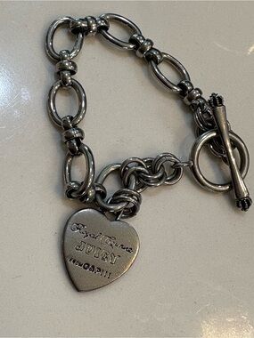 Juicy Couture Silver-Tone Heart Charm Bracelet